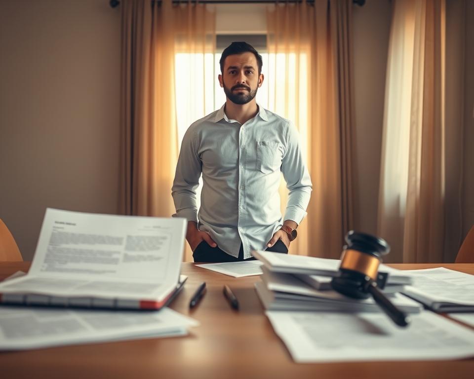 A single man stands in the center of the frame, contemplative yet determined, surrounded by the options of surrogacy. In the foreground, documents and legal papers are neatly arranged, symbolizing the legal and administrative aspects. In the middle ground, a gestating surrogate mother is depicted, her silhouette conveying the emotional and physical commitment. In the background, a warm, natural light filters through, creating a sense of hope and possibility. The overall mood is one of thoughtful consideration, with a touch of anticipation, as the man navigates the surrogacy landscape as a single individual. A single man stands in the center of the frame, contemplative yet determined, surrounded by the options of surrogacy. In the foreground, documents and legal papers are neatly arranged, symbolizing the legal and administrative aspects. In the middle ground, a gestating surrogate mother is depicted, her silhouette conveying the emotional and physical commitment. In the background, a warm, natural light filters through, creating a sense of hope and possibility. The overall mood is one of thoughtful consideration, with a touch of anticipation, as the man navigates the surrogacy landscape as a single individual.