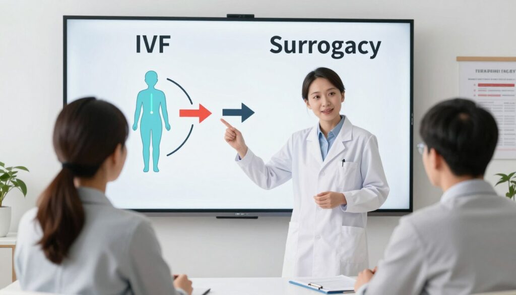 Comparison of IVF and surrogacy options with a fertility specialist Comparison of IVF and surrogacy options with a fertility specialist