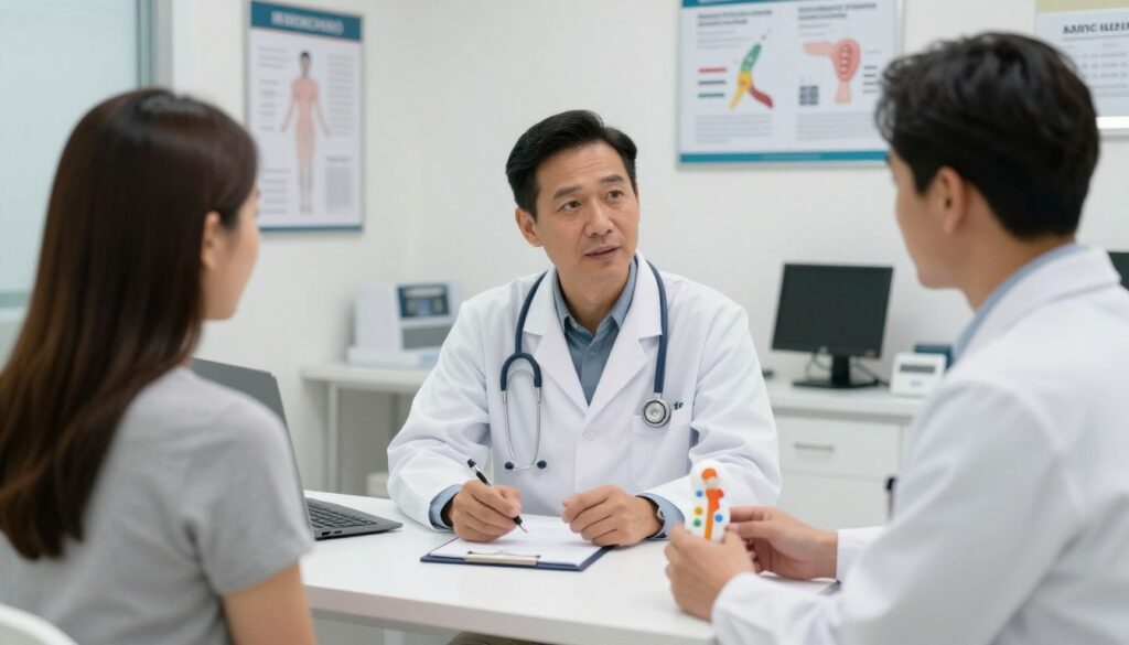Doctor explaining surrogacy process to intended parents in Mexico Doctor explaining surrogacy process to intended parents in Mexico