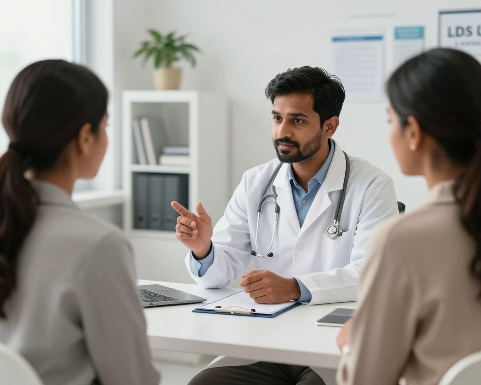 Fertility specialist consulting with patient at top IVF clinic in Mumbai Fertility specialist consulting with patient at top IVF clinic in Mumbai