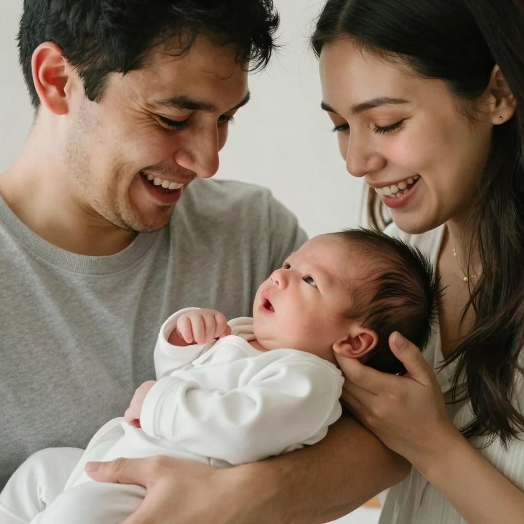Happy family with newborn baby after successful IVF Conceptions surrogacy journey Happy family with newborn baby after successful IVF Conceptions surrogacy journey