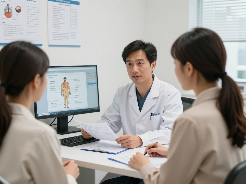 IVF medical support coordinator explaining treatment protocol IVF medical support coordinator explaining treatment protocol