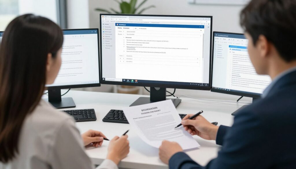 Legal Compliance in Surrogacy team reviewing documents with clients Legal Compliance in Surrogacy team reviewing documents with clients