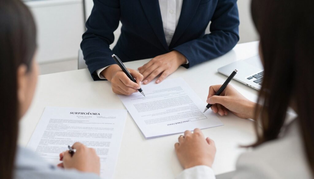 Legal document signing during a surrogacy process in Mexico Legal document signing during a surrogacy process in Mexico