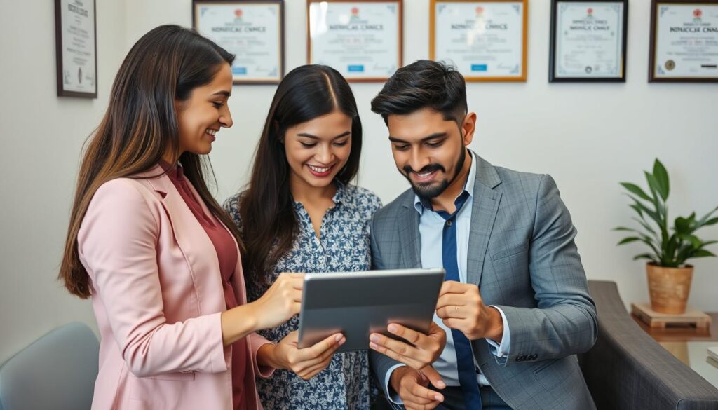 Medical professional helping international patients review IVF clinic options in India Medical professional helping international patients review IVF clinic options in India