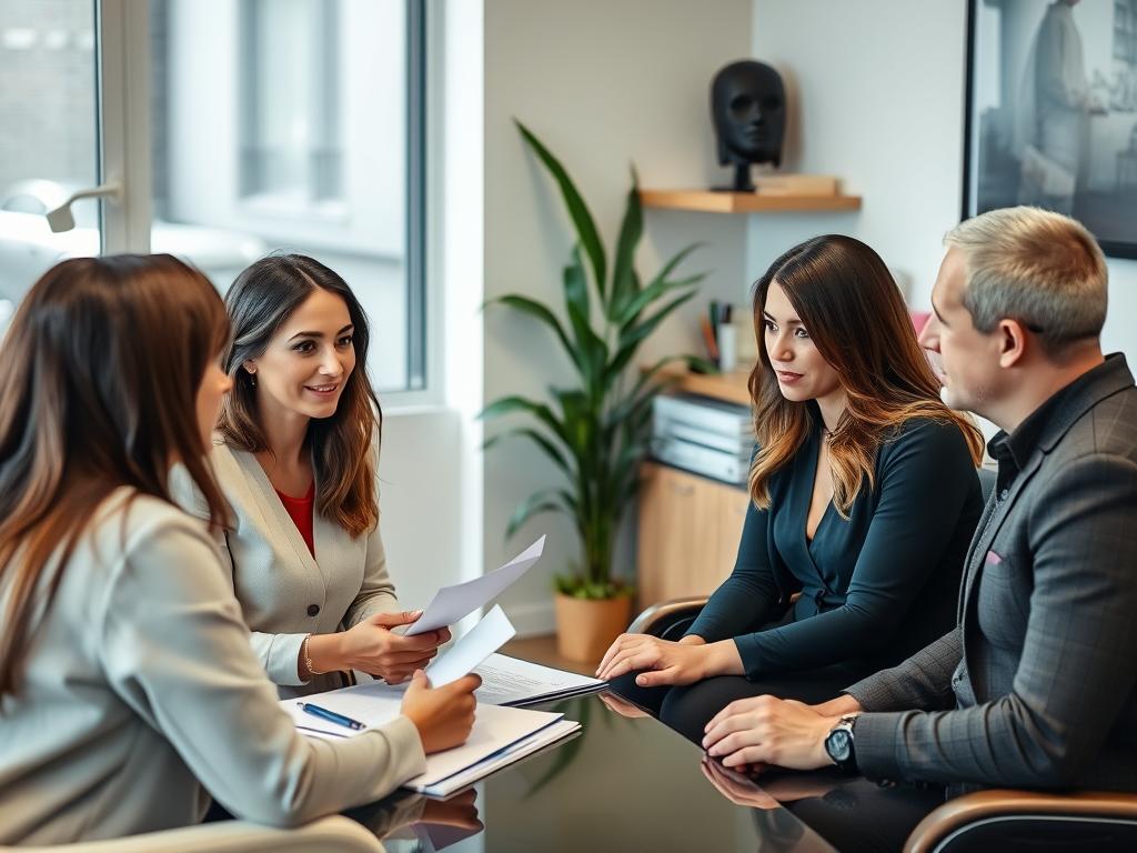 Surrogacy coordinator meeting with intended parents Surrogacy coordinator meeting with intended parents