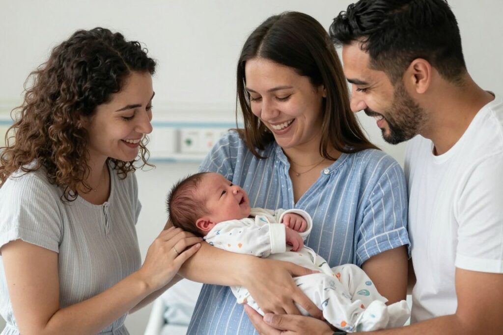 International family celebrating baby arrival in Georgia International family celebrating baby arrival in Georgia