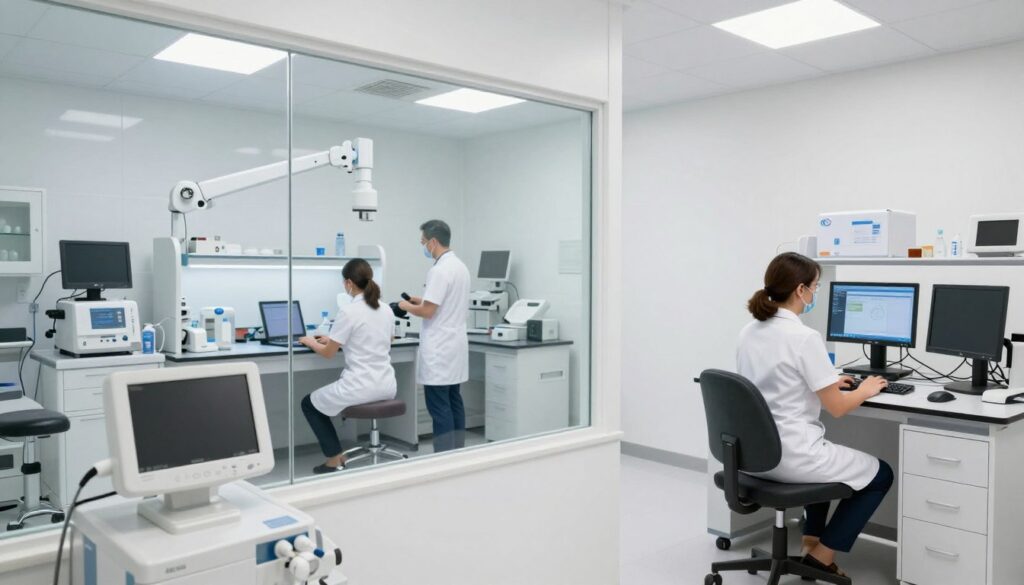 Modern Mexican fertility clinic with state-of-the-art equipment and professional medical staff Modern Mexican fertility clinic with state-of-the-art equipment and professional medical staff