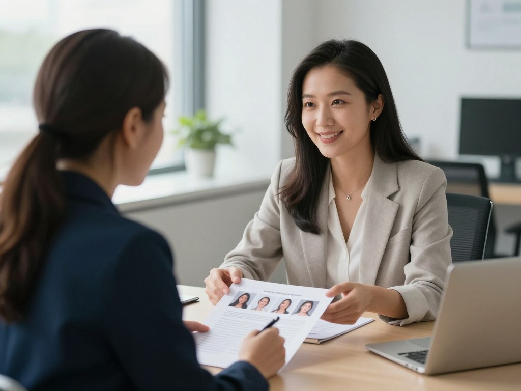 Single parent holding consultation with surrogacy coordinator Single parent holding consultation with surrogacy coordinator
