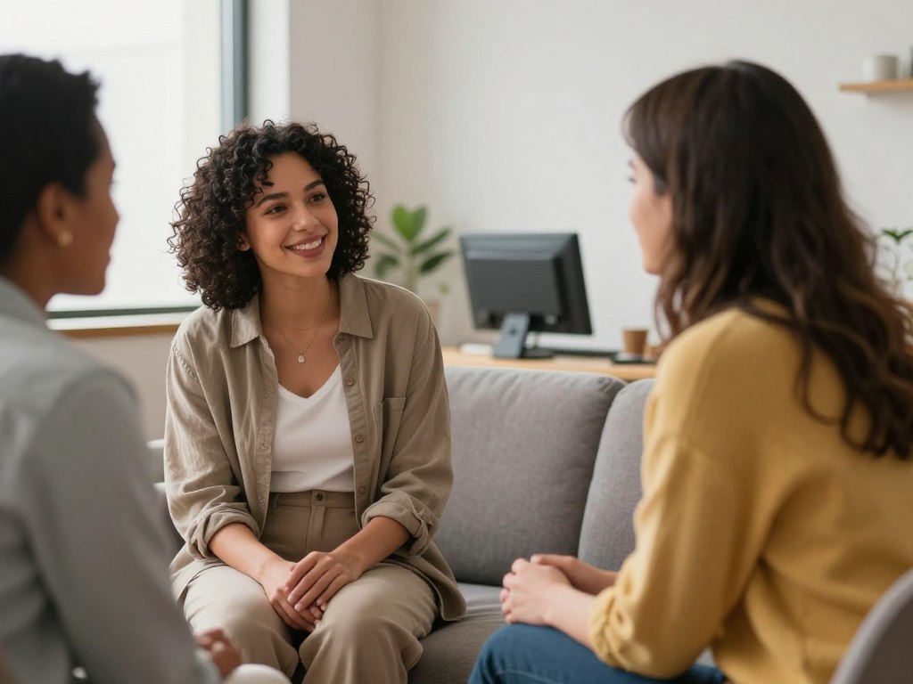 Surrogate mother and intended parent meeting for the first time Surrogate mother and intended parent meeting for the first time