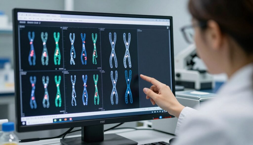 Chromosome analysis results display Chromosome analysis results display