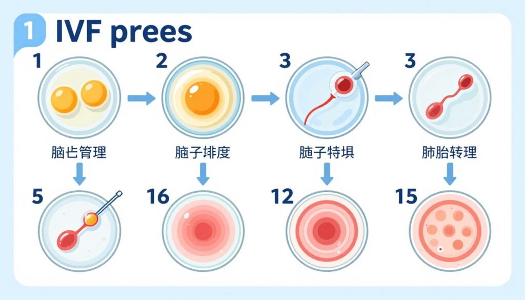 IVF procedure steps illustrated IVF procedure steps illustrated