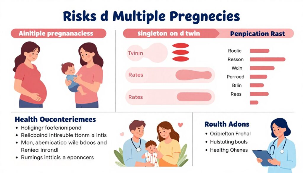 Multiple pregnancy risks infographic Multiple pregnancy risks infographic