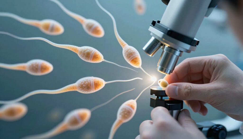 Sperm selection under high magnification Sperm selection under high magnification