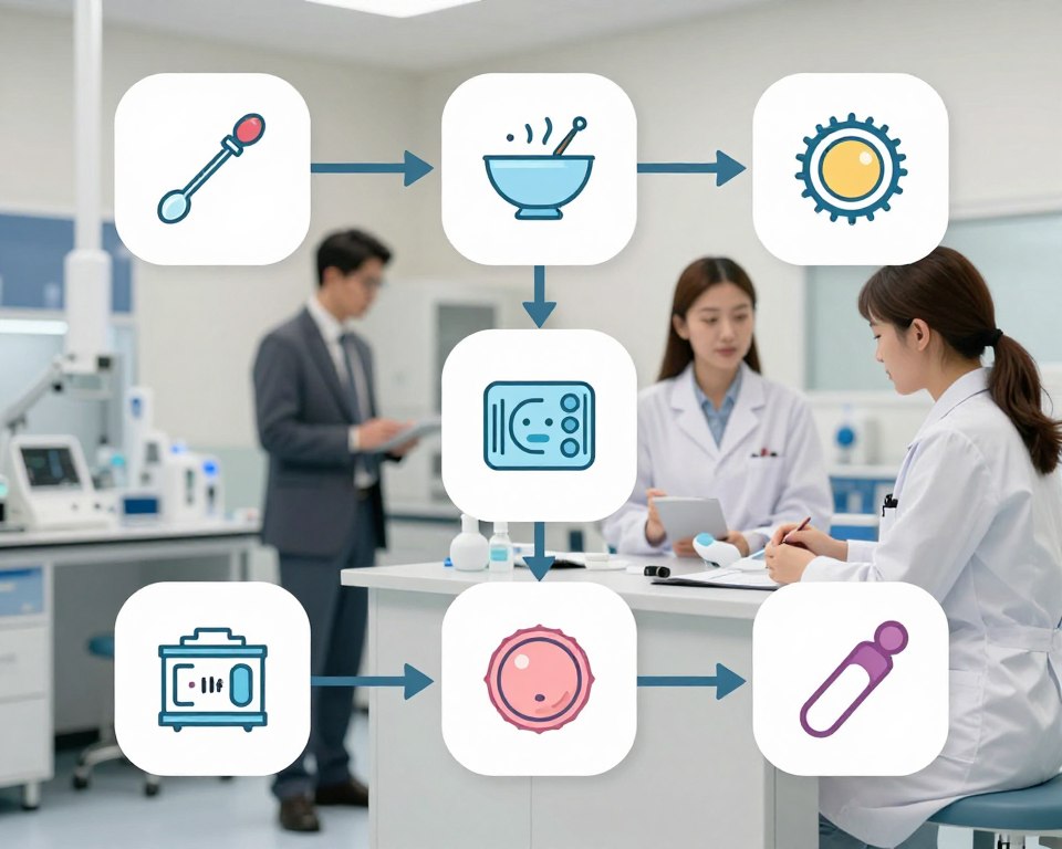 ivf procedure steps diagram showing seven phases of treatment ivf procedure steps diagram showing seven phases of treatment