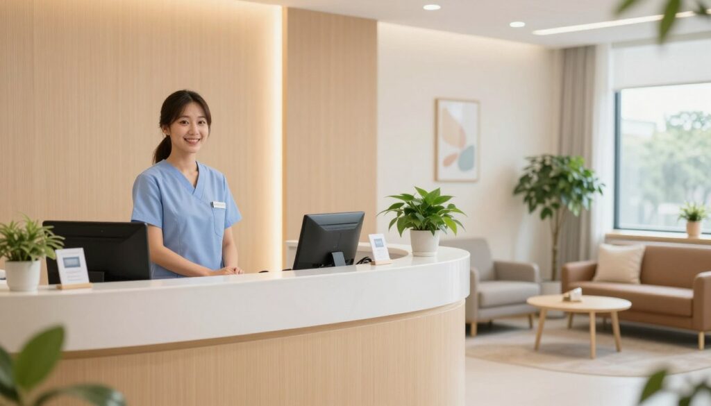 Welcoming fertility clinic reception and consultation booking Welcoming fertility clinic reception and consultation booking