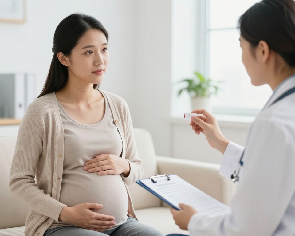 pregnant woman receiving thyroid medication consultation pregnant woman receiving thyroid medication consultation