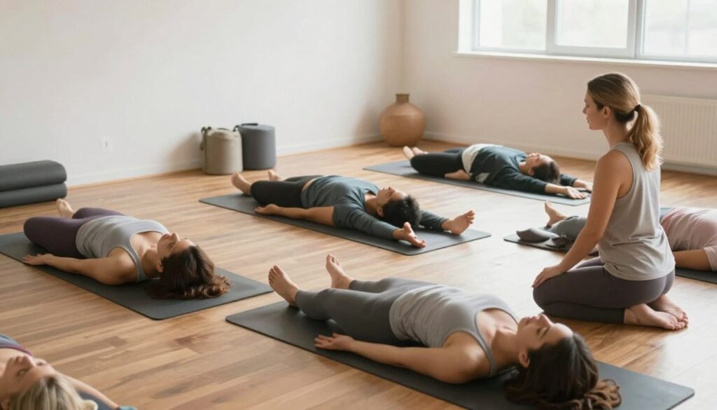 yoga class with multiple people for fertility wellness yoga class with multiple people for fertility wellness
