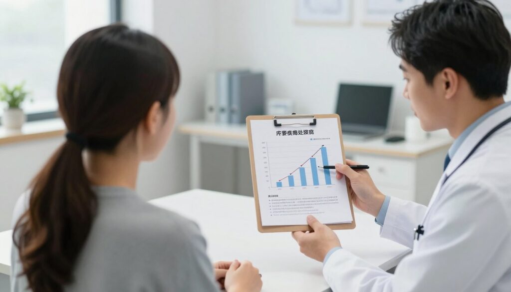 Couple consulting with fertility doctor about treatment success strategies Couple consulting with fertility doctor about treatment success strategies