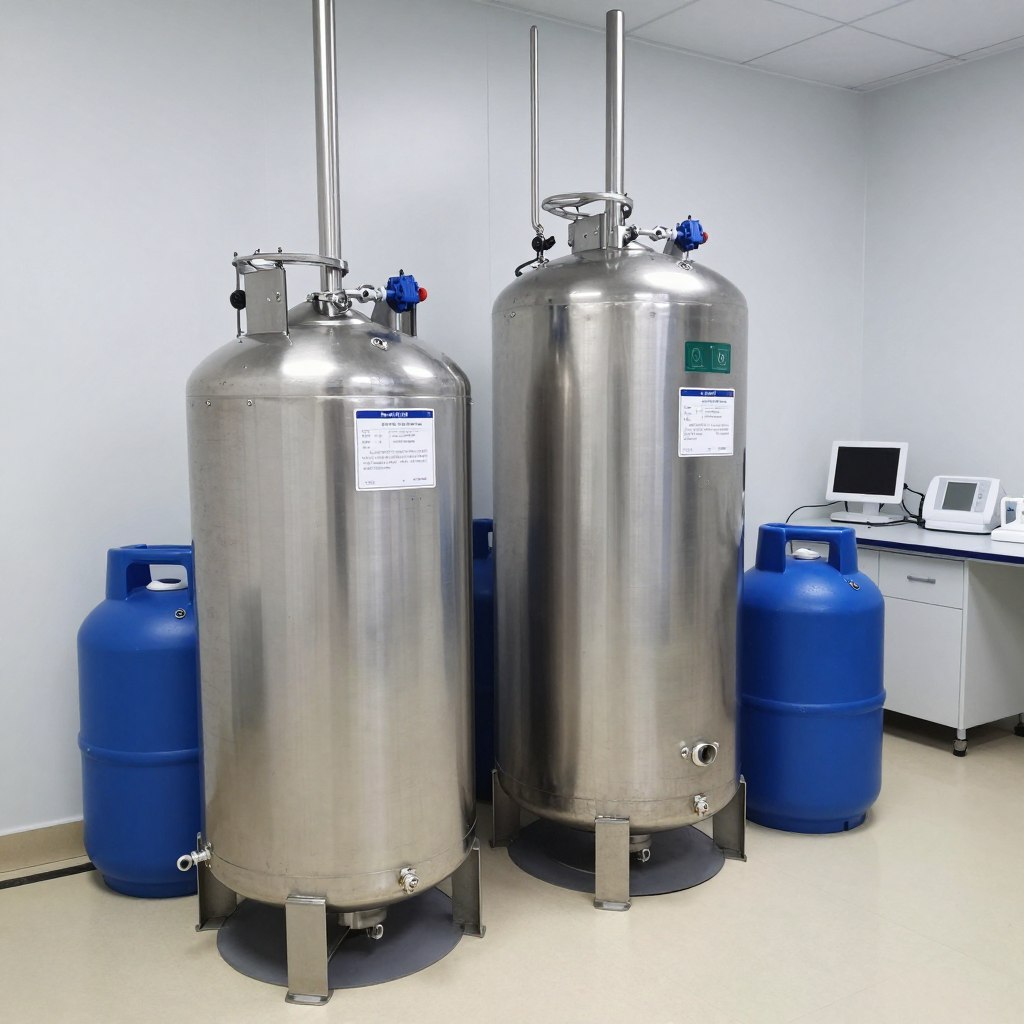 Egg freezing cryopreservation storage tanks in fertility clinic Egg freezing cryopreservation storage tanks in fertility clinic