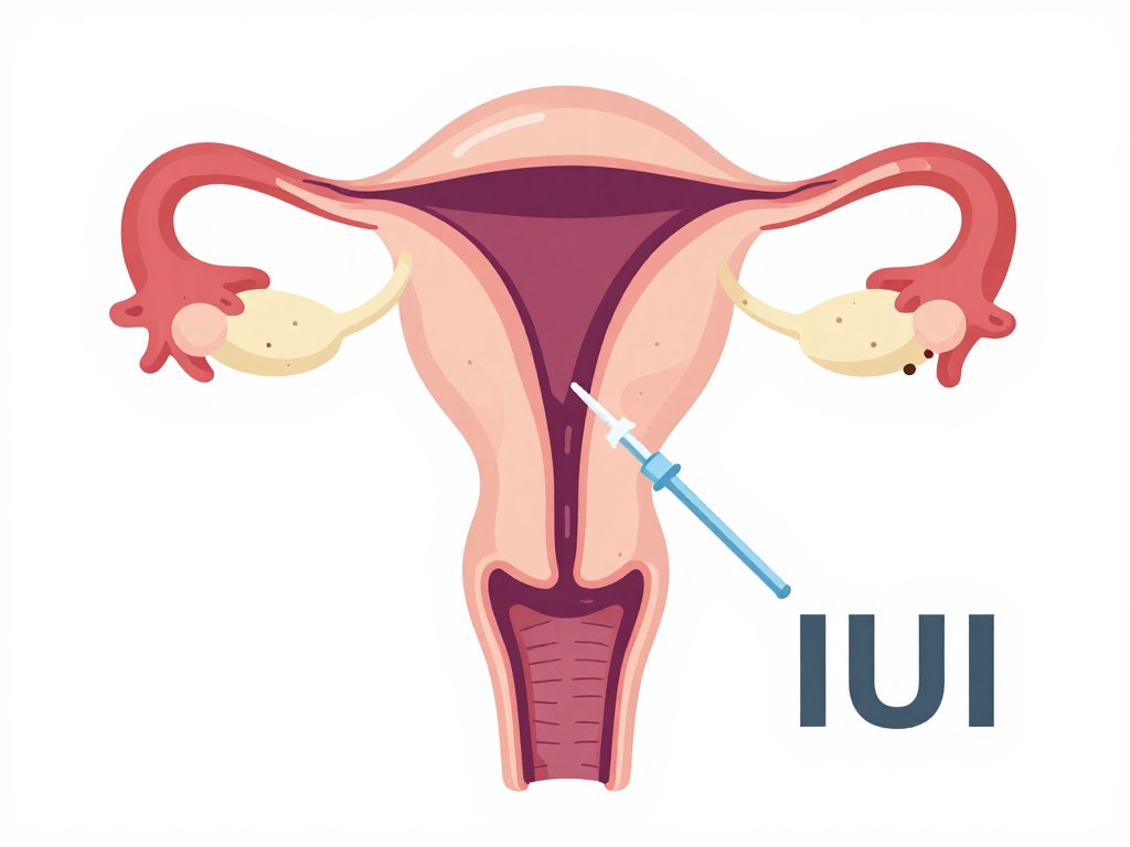 IUI procedure diagram showing intrauterine insemination process IUI procedure diagram showing intrauterine insemination process