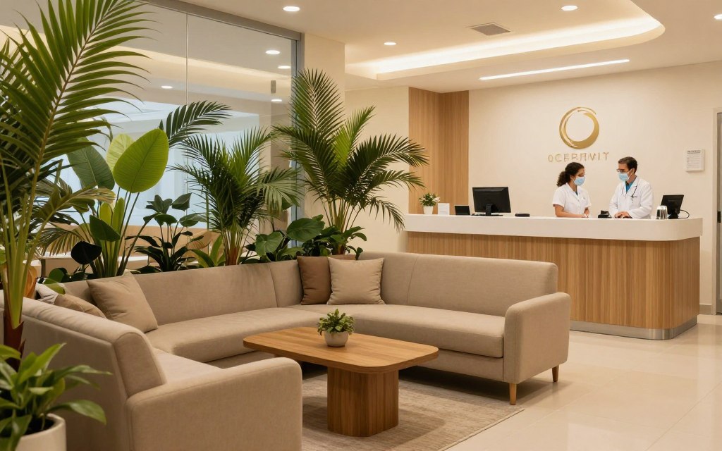 Colombian fertility clinic waiting area Colombian fertility clinic waiting area