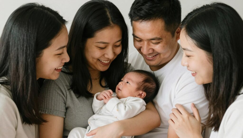 Happy family formed through international surrogacy Happy family formed through international surrogacy