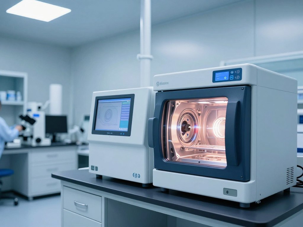 IVF laboratory with embryo development equipment and microscopy IVF laboratory with embryo development equipment and microscopy